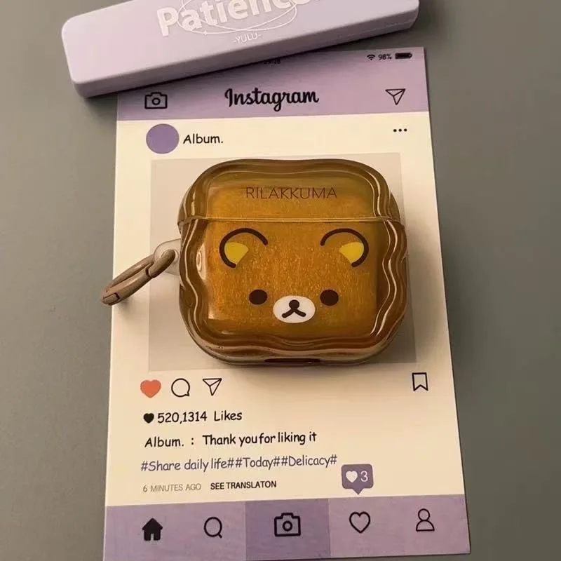 Rilakkuma Bear Soft TPU Case with Charm and Hook