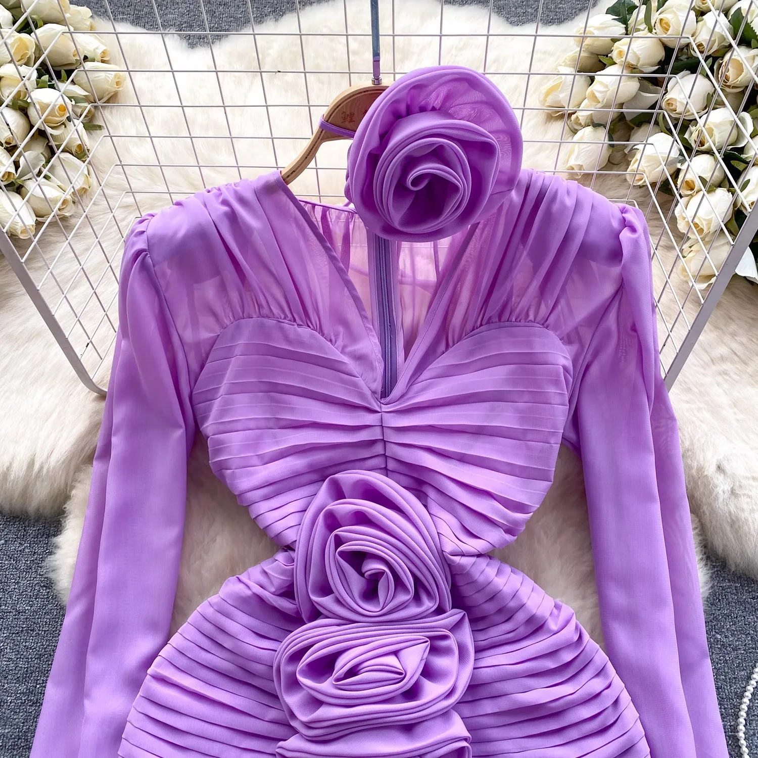 knee length dresses for ladies Elysia Chiffon Mini Dress main image 0