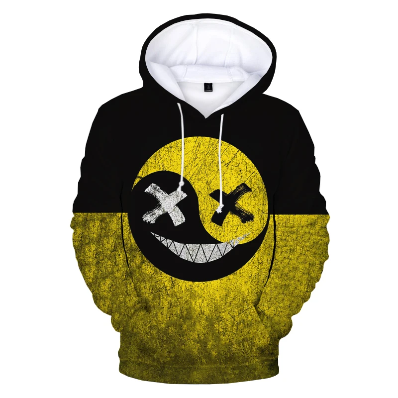thumbnail image 1 of Sudadera con capucha con estampado 3D de cara sonriente de diablo a la moda para hombre y mujer, estilo hip hop, informal, divertida, con estampado XOXO, 1 of 5