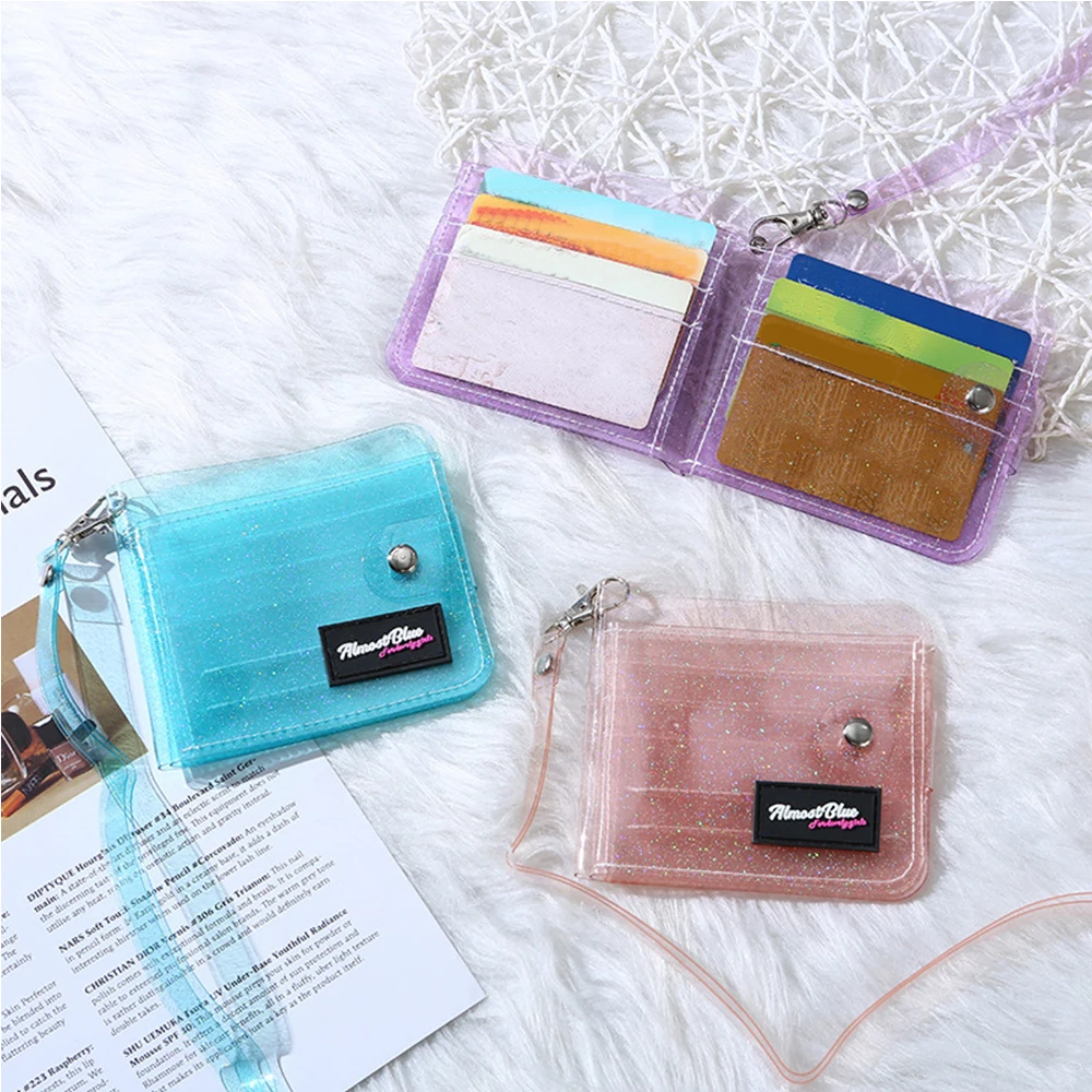 

1pcs Kpop Messenger Bag Card Wallet PVC Transparent Waterproof ID Card Holder Short Coin Purse Wallets for Girls Boys