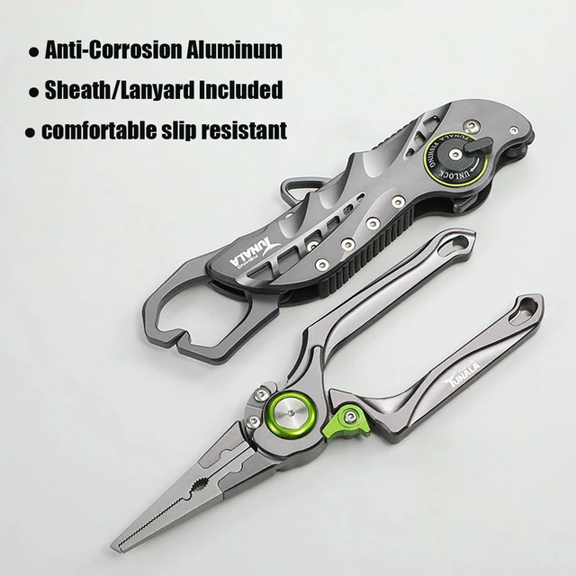 Fishing Pliers Fish Lip Gripper, Lightweight Aluminum Fishing Tools, Line  Cutter Hook Remover Split Gifts for