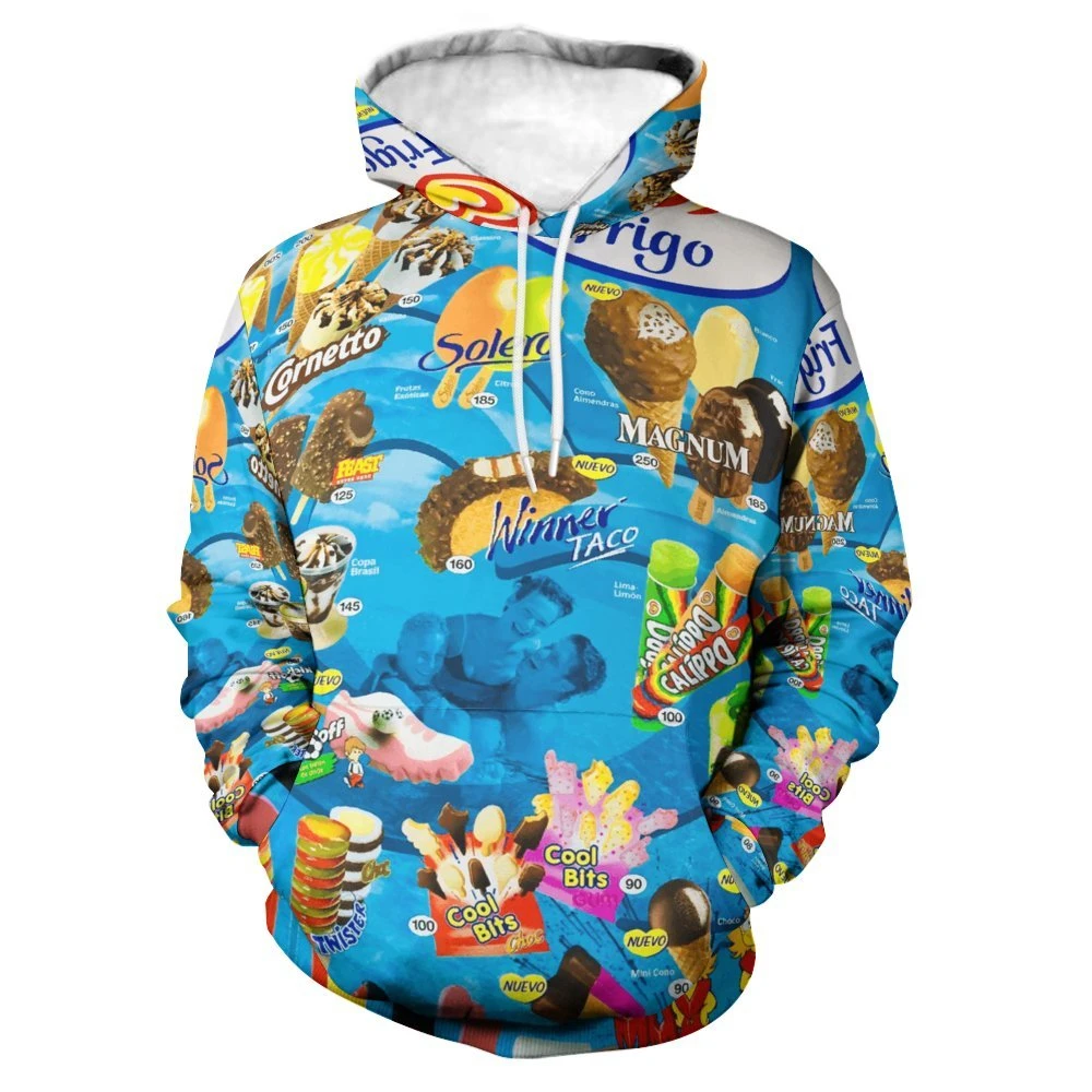 thumbnail image 1 of Sudadera con capucha Harajuku para hombre, estampado de helado en 3D, sudaderas casuales, sudaderas con capucha de gran tamaño y divertidas para primavera y otoño, jerséis de calle, 1 of 5
