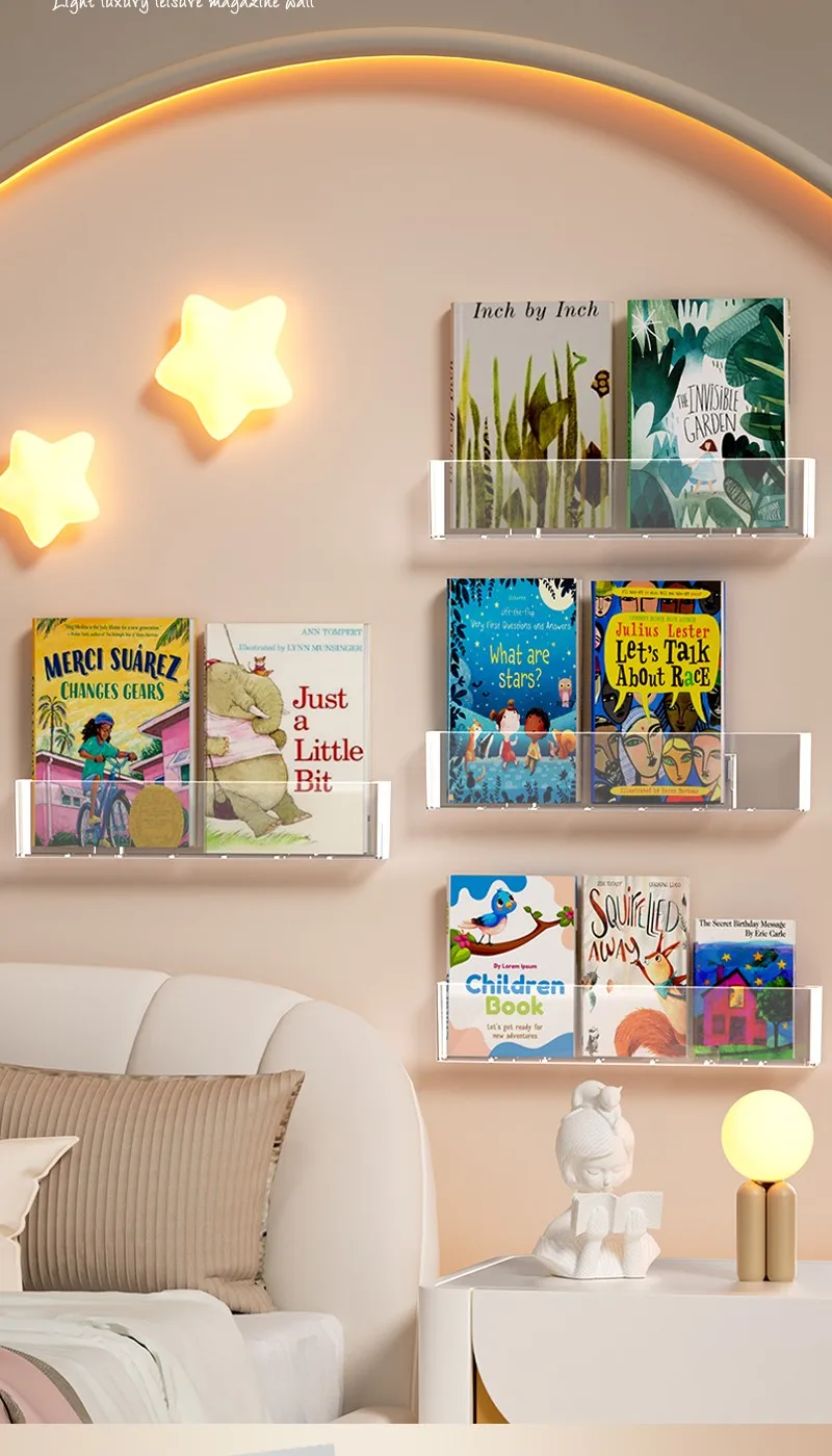 Thickened Simple Wall Hanging Type Magazine Storage And Organization Shelf Desktop Bookshelf Dust-Proof Storage Book Box