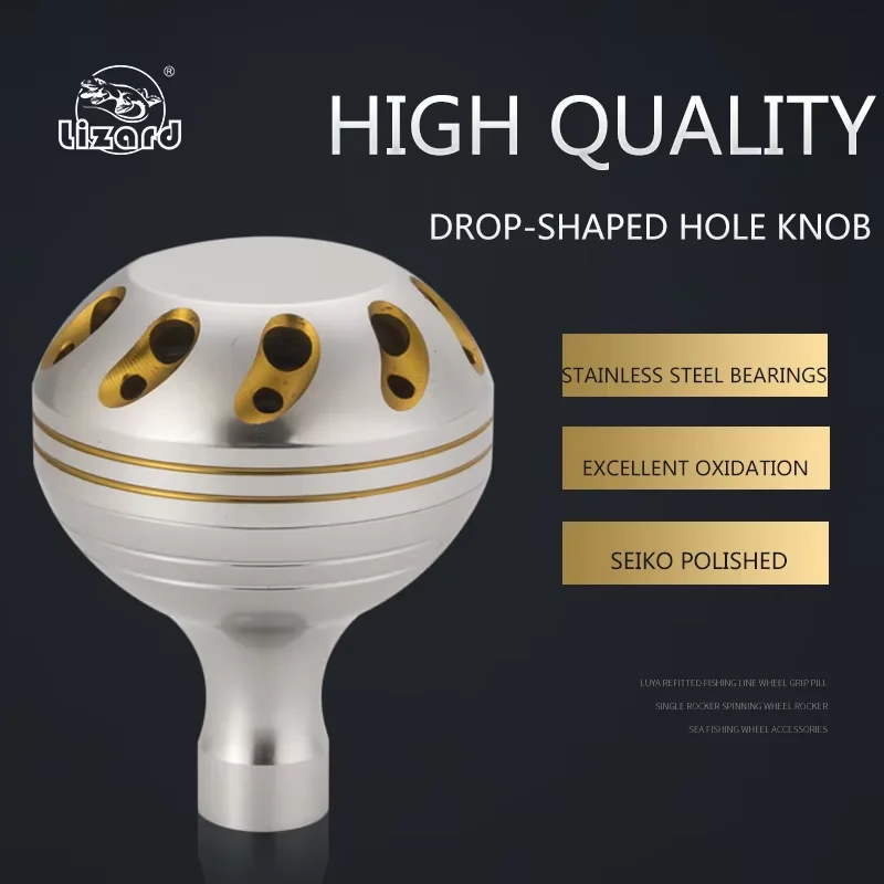 Lizard silver round Fishing Reel Handle Knob Alloy Material for Spinning Reel All Size fishing reels tools,fishing reel handle