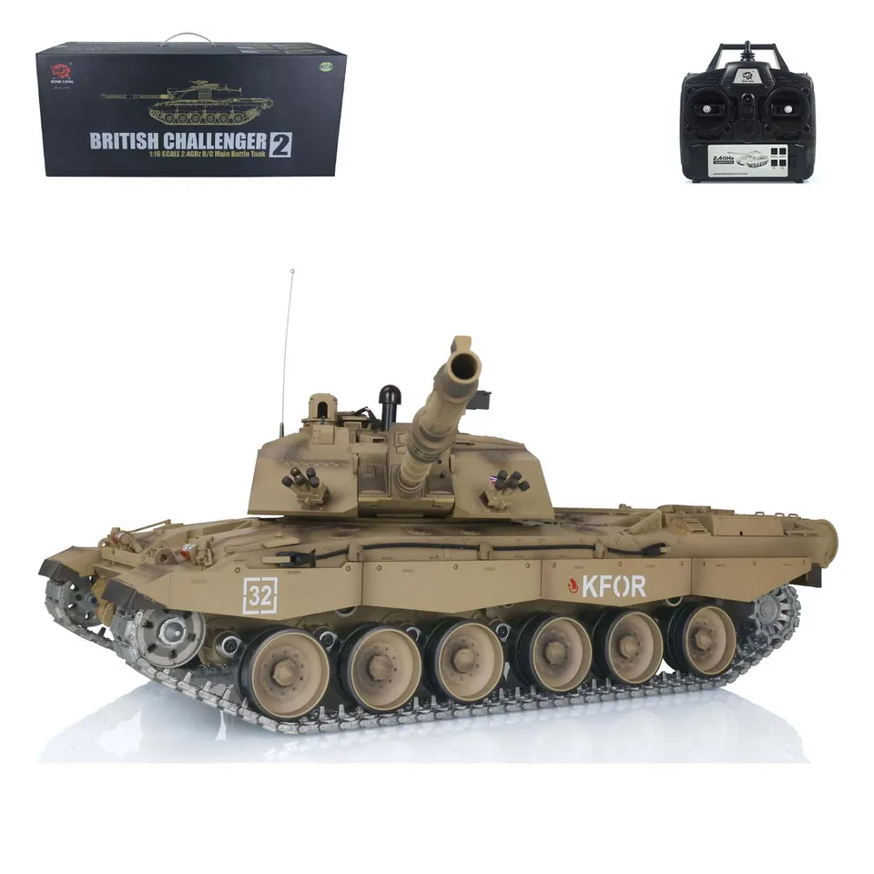 Char Henglong 1/16 Challenger 2 - Camo Ukraine - Peinture Personnalisée Aérographe - Neuf