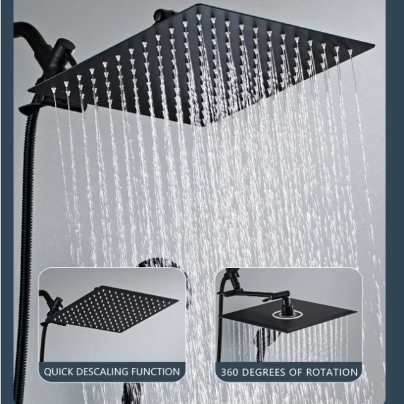 8/10 Inch Bathroom Shower Set Luxury High Pressure Rain Shower System Faucet with 6-Mode Hand Showerhead Adjustable