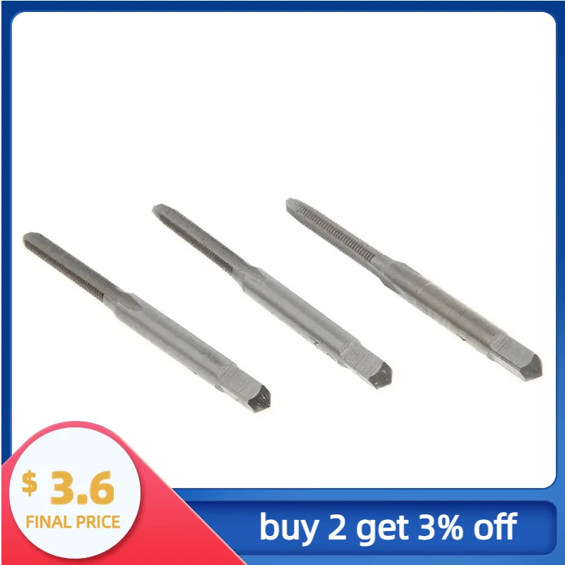 

3Pcs Hss Machine Hand Screw Thread Metric Plug Tap Screw Taps M3 M4 M5 M6 Applicable To Furniture Assembly/repair Thread Tap