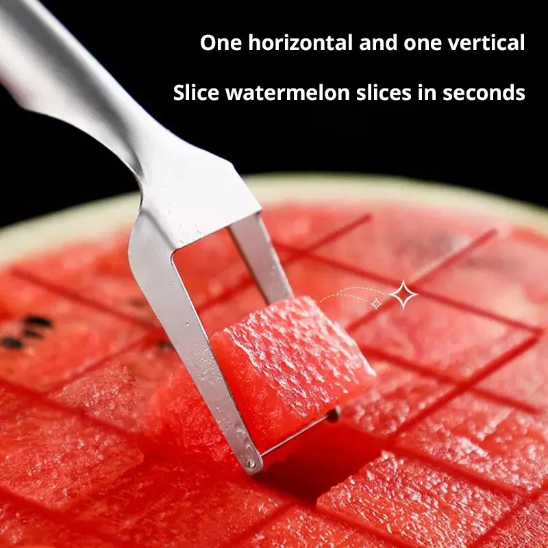 Portable 2In1 Watermelon Slicer Stainless Steel