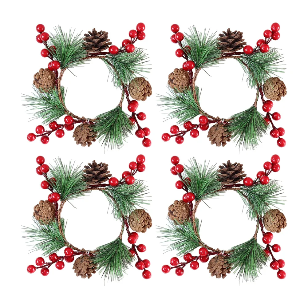 

Artificial Eucalyptus Leaves Candle Wreaths Flower Candle Rings Wedding Table Arrangement Christmas Party Decoration