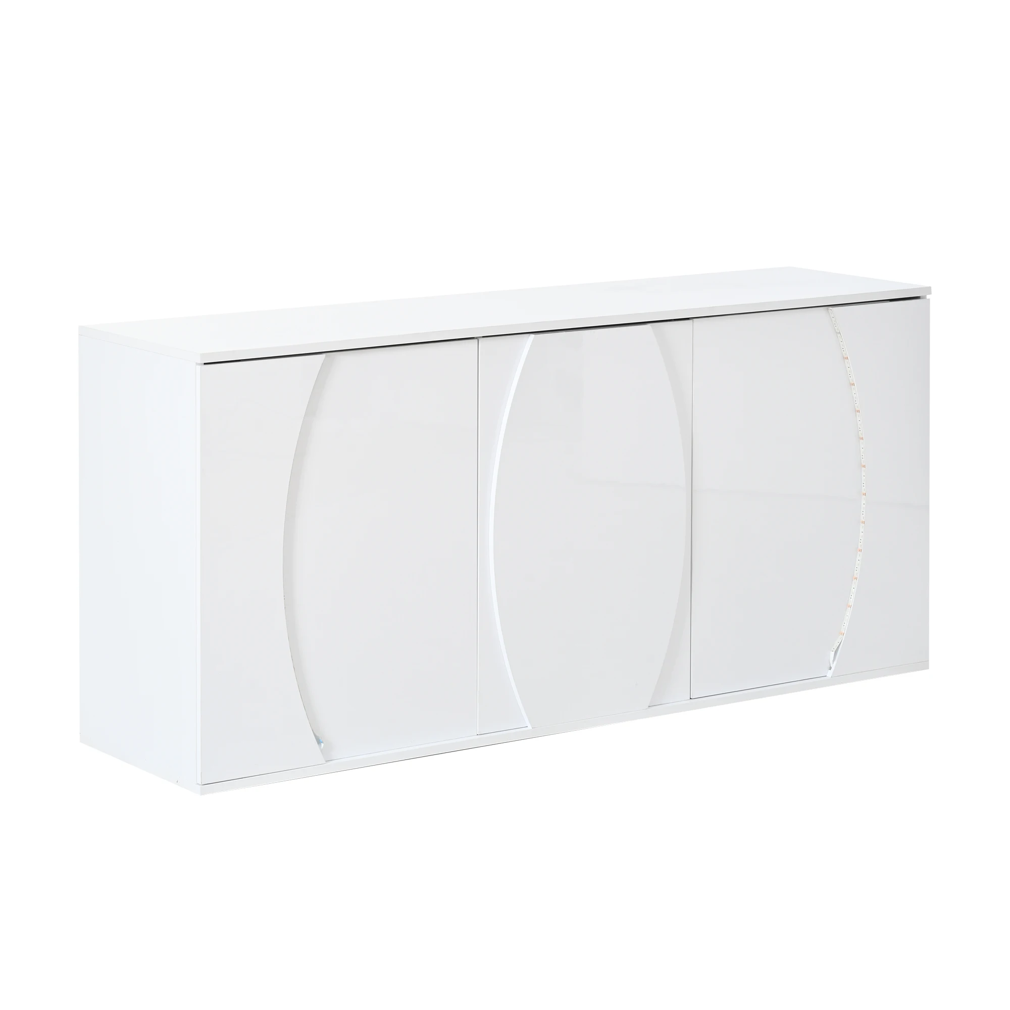 150 x 40 x 70 cm, Wohnzimmer-Sideboard, Hochglanz-Wohnzimmerschrank mit drei Türen, Aufbewahrungsschränke mit LED-Türen – Detail 6