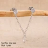 1 pièce 14K plaqué or cheval oeil chaîne gland Zircon boucles d'oreilles pour femmes géométrique minimalisme boucles d'oreilles bijoux accessoires