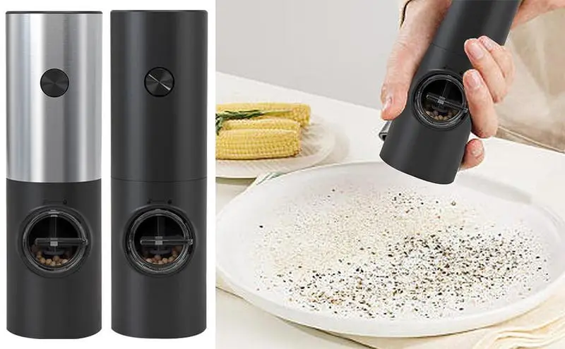 

Electric Salt And Pepper Grinder Automatic USB Rechargeable Stainless Steel Adjustable Coarseness Spice Mill With LED Light
