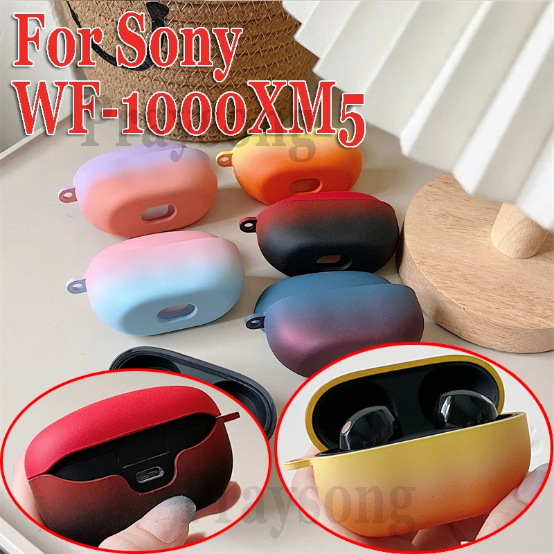 Fashion Cool Case Per Sony Earbuds Wf-1000Xm5 Cover Gradient Hard Case Auricolare Custodia 1000 Xm5 Scatola Di Ricarica Wireless Funda Cover