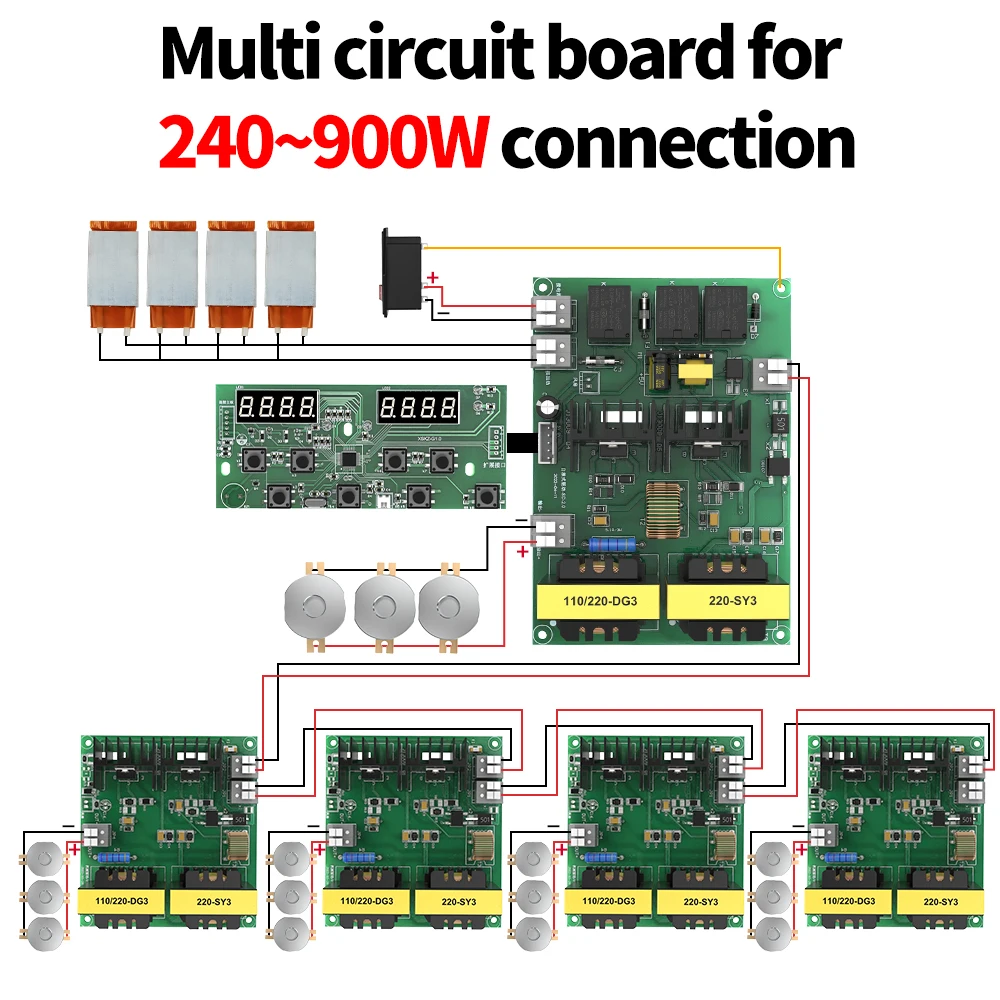 Ultrasonic Cleaning Accessories 60~900W DIY Kits 40KHz Ultrasound Transdcuer Drive PCB Digital Controrl Parts 6