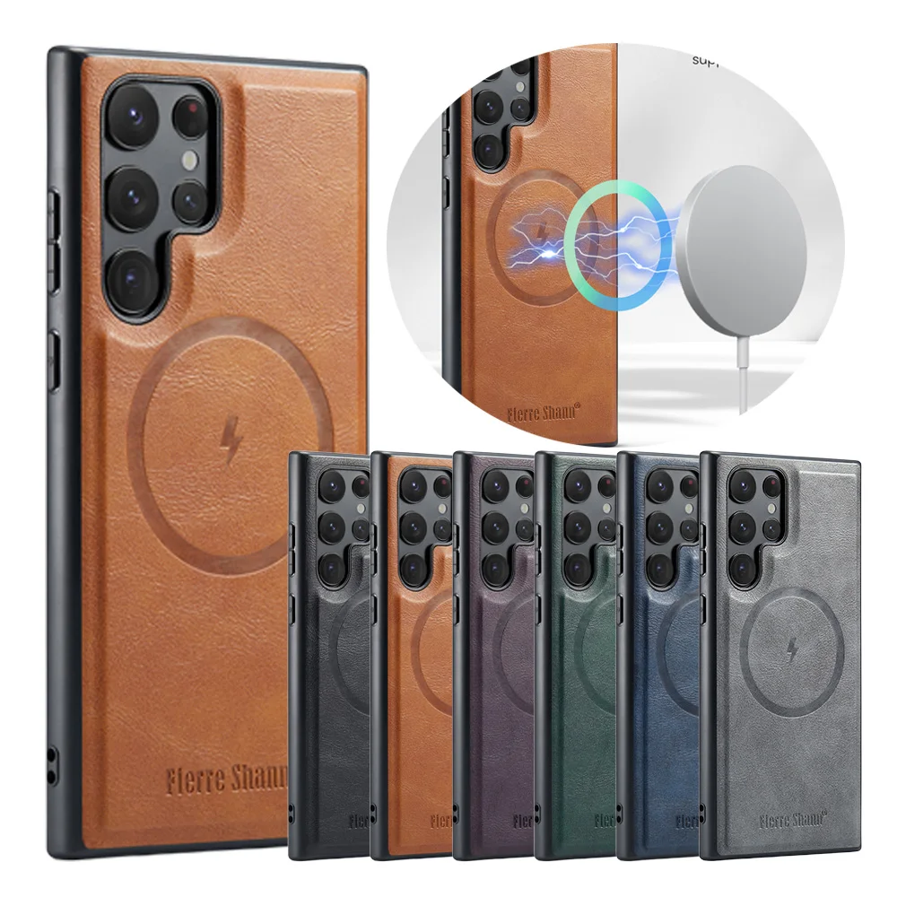 Leather Phone Case with MagSafe & Magnetic Wireless Charging Compatibility