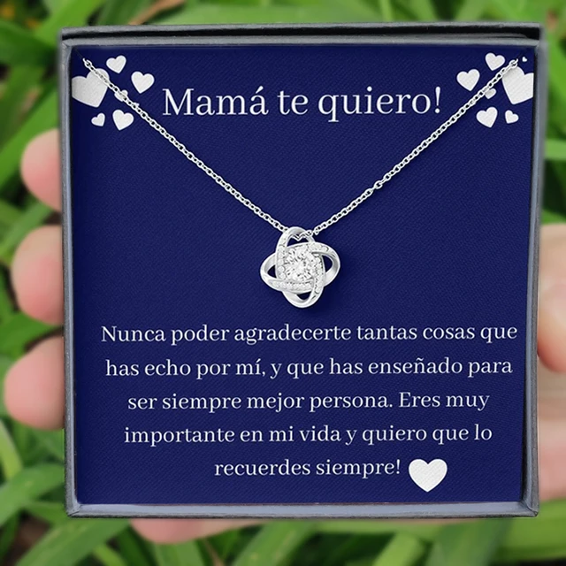 Mama te quiero Regalos Para Madre Mom Necklace In Spanish Spanish Family  Gifts Mom Gift Message