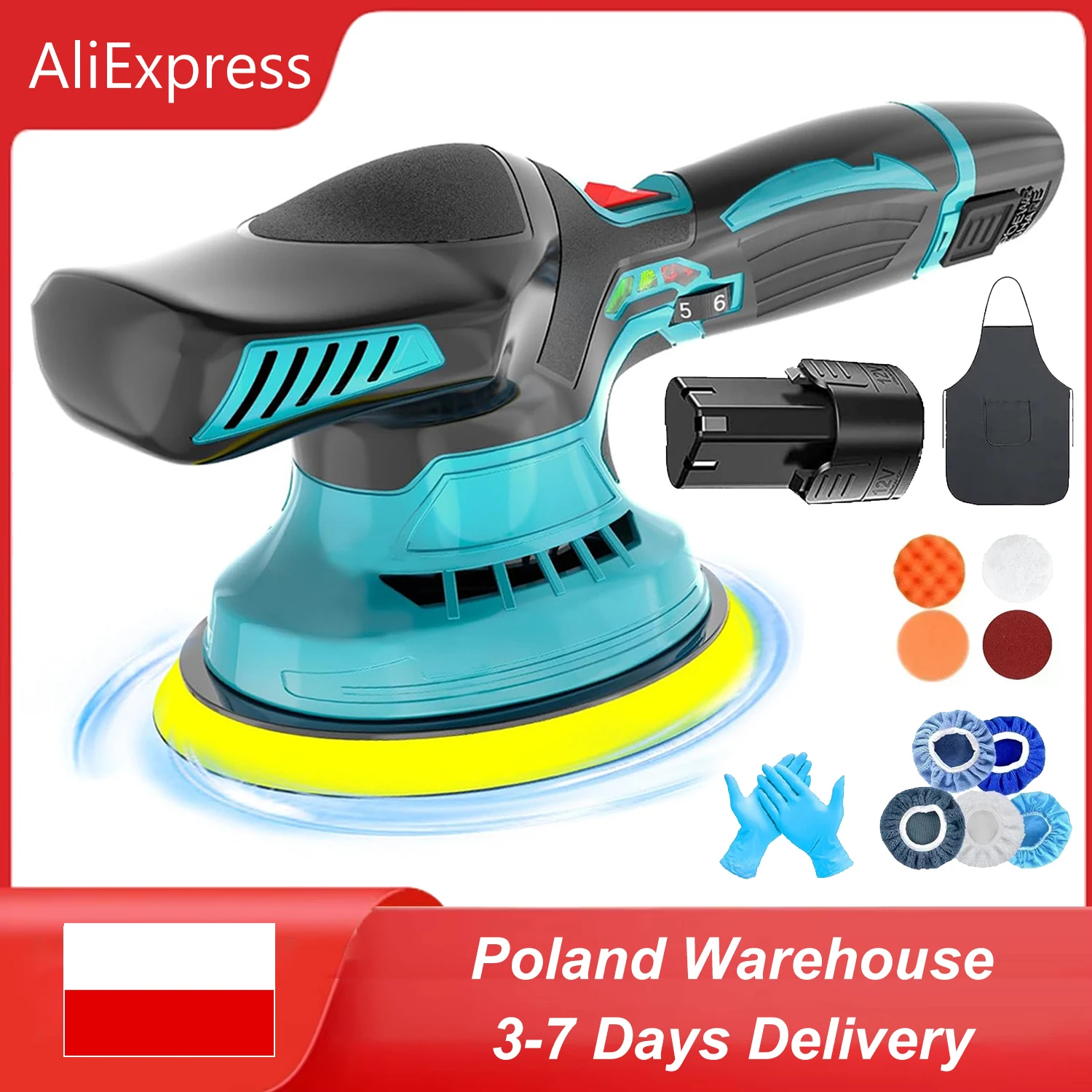Cordless Car Polisher Rechargeable Electric Polishing Machine Automobiler Polishing Sealing Glaze Machine For Makita 18V Battery