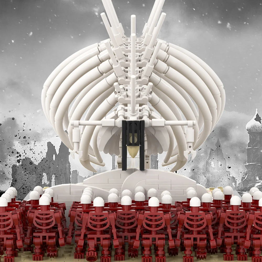 MOC Attack On Titan Giant Brick Anime Action Figure Rumbling Cannon Weapon Building Blocks Toys For Children Creative Birthday Gift