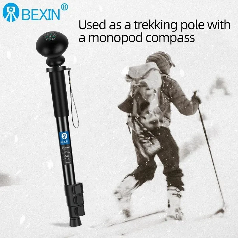 BEXIN P-264 시리즈 휴대용 카메라 모노포드 텔레스코픽 핸드헬드 셀카 어댑터 모노포드 (캐논, 니콘,  카메라, 휴대폰용)
