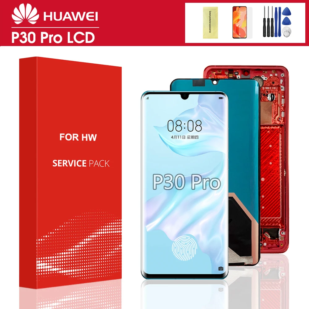 Originele 6.47 "Display Met Frame Vervanging Voor Huawei P30 Pro Lcd Touch Screen Digitizer