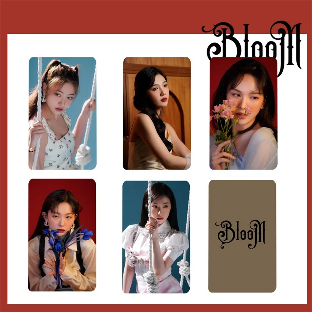 

Kpop Red Photocards 5pcs/Set Album Bloom Korean Style LOMO Card Irene Wendy Double Sides Printing Color Card Fans Collection