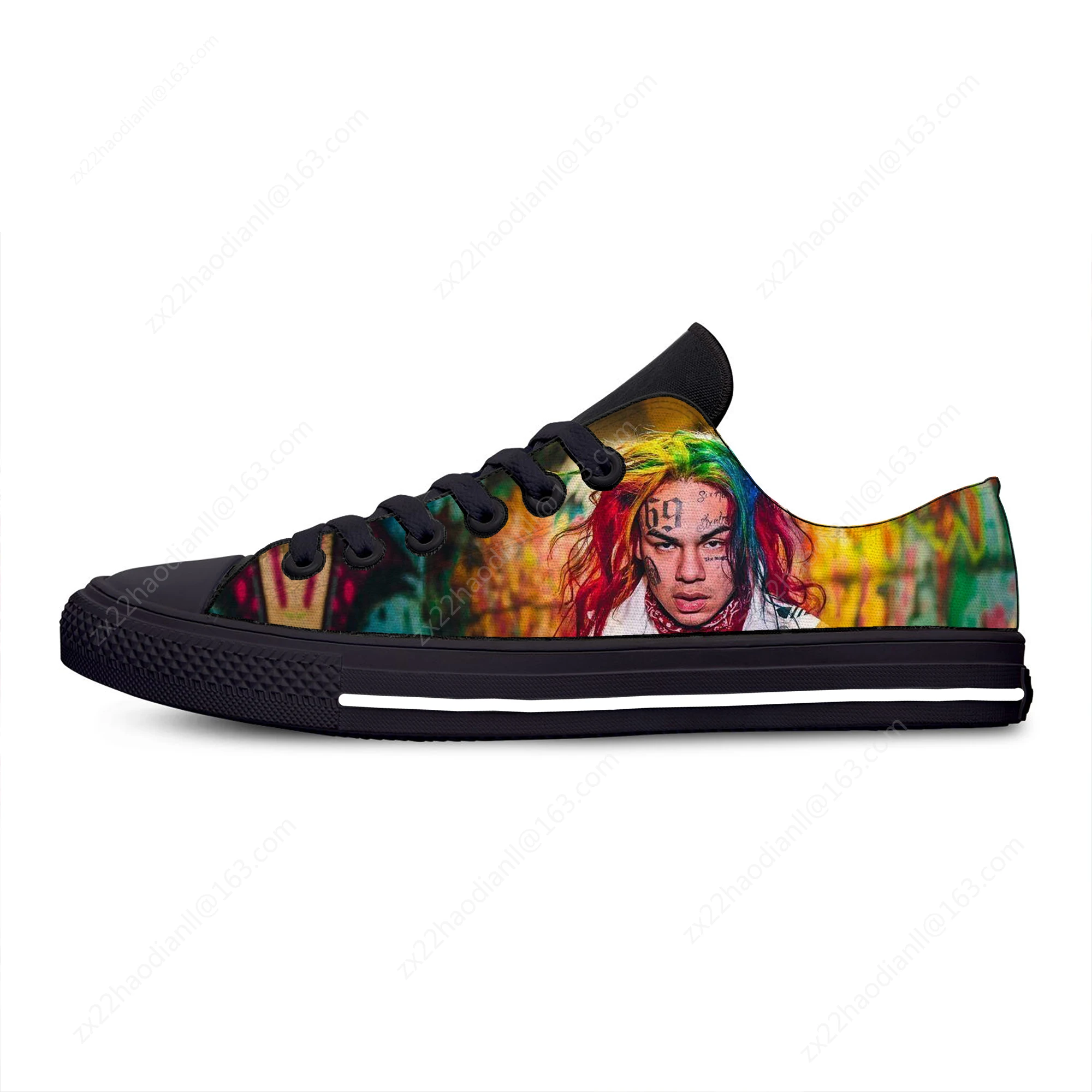 6IX9INE Hip Hop Raapper Rap Singer Fashion Funny Casual Cloth Shoes Low Top Lightweight Breathable 3D Print Men women Sneakers
