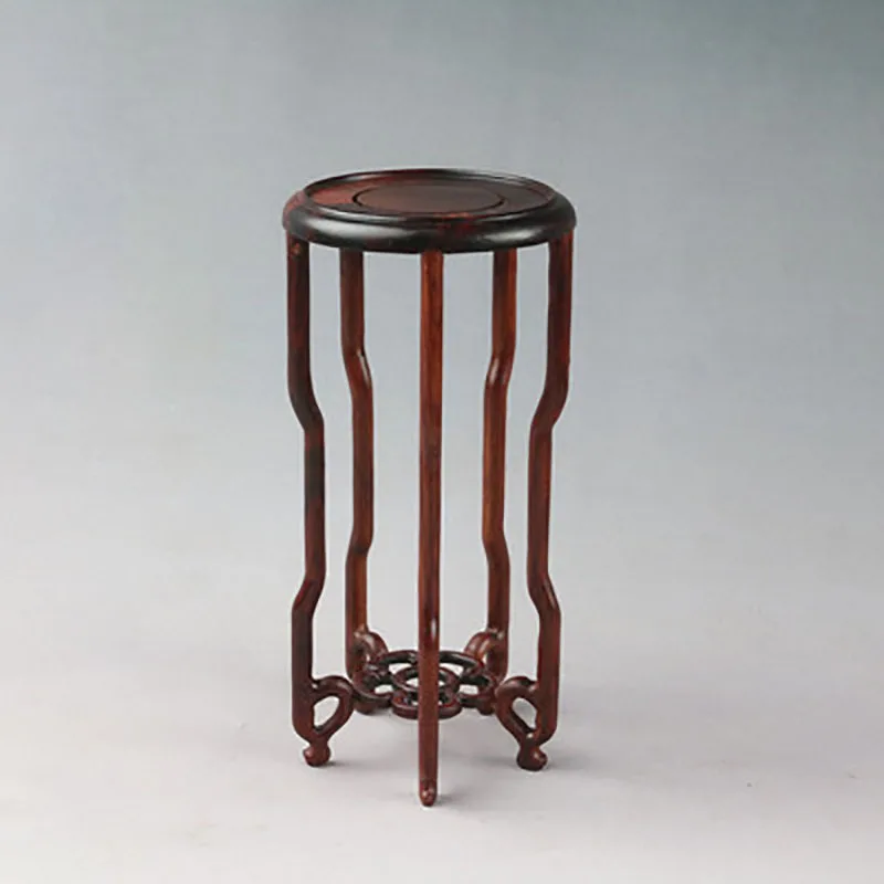 Wood Bonsai Pedestal Vase, High Tall Circle Display, Artical Statue, Luxury Collection Base, Classical Design