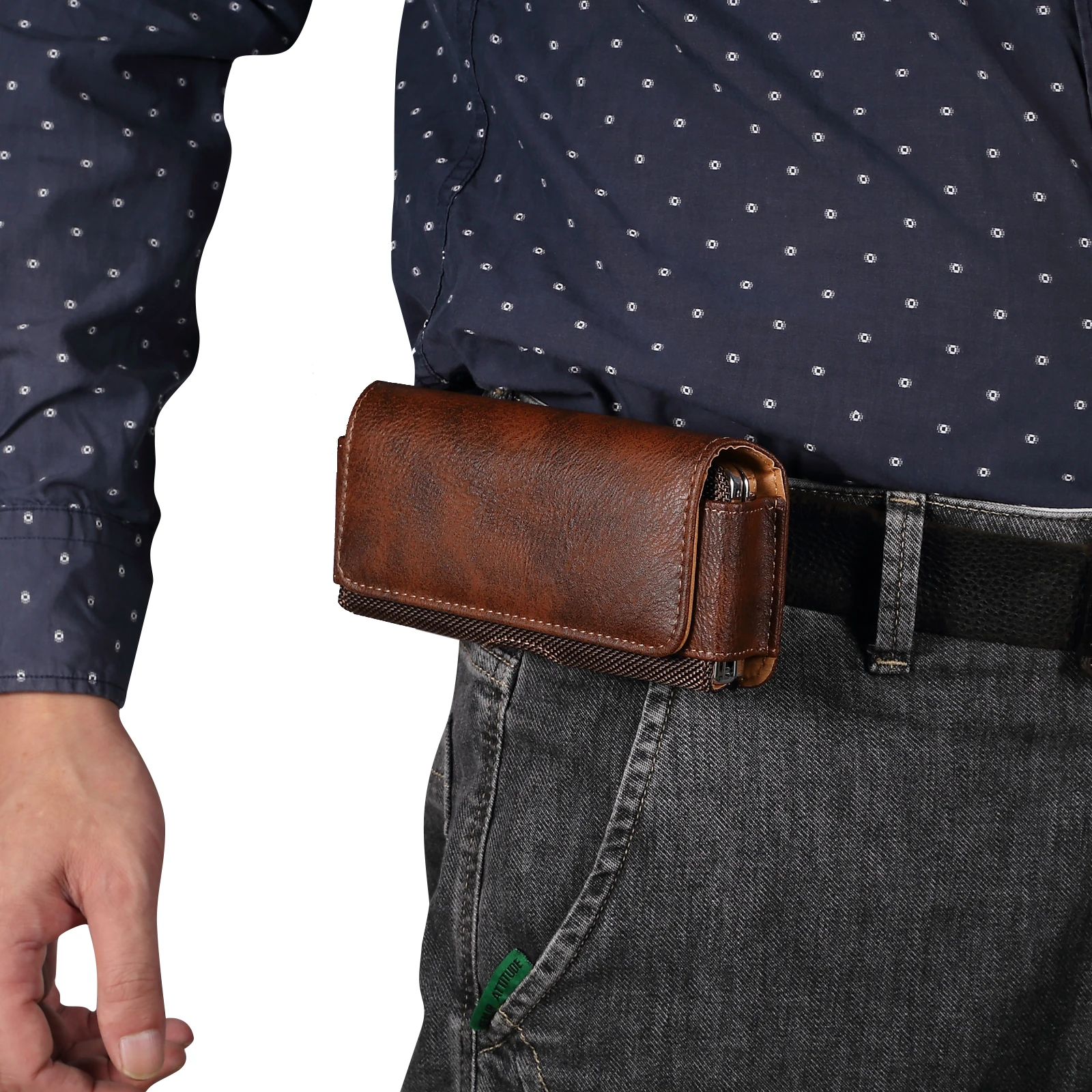 Fulaikate Taillen tasche für Samsung Z Fold 5, horizontale Herren tasche für Zfolding 3, tragbares Holster für Huawei Mate x2 – Detail 2