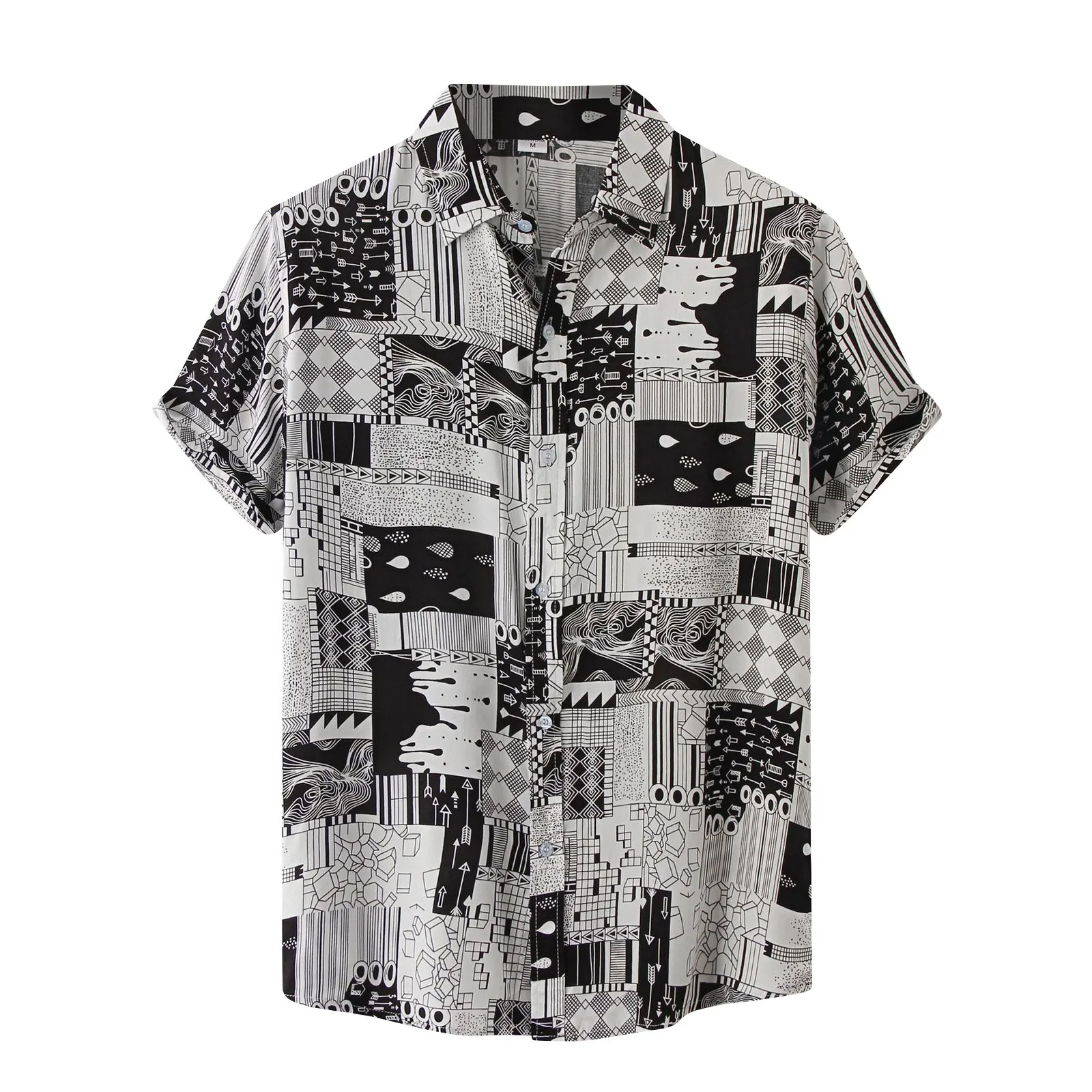 

Рубашка гавайская мужская с цветочным принтом, люксовая Повседневная пляжная с короткими рукавами для отпуска, блузка в стиле кэжуал, на лето