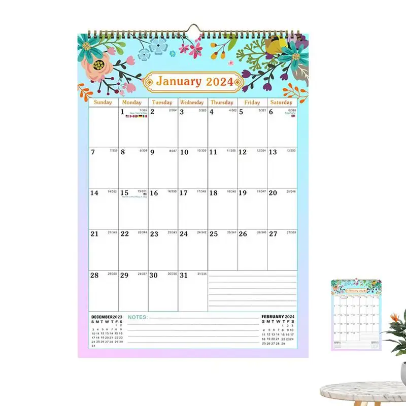 

Calendar 2024-2025 Planner Creative Decorative Wall Calendar Organizing & Planning Calendar With Wire Binding Calendar