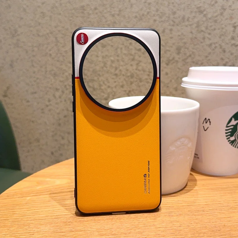 Double Pigment Leather Lens Raised Protective Phone Case with Camera Guard