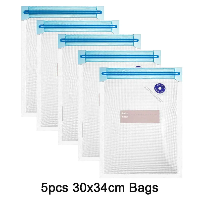 Sous Vide Bags, 1 Set Electric Vacuum Sealer Food Vacuum Sealer & Reusable Vacuum Food Storage Bags for Cooking and Food Storage, Size: 13X5X5CM