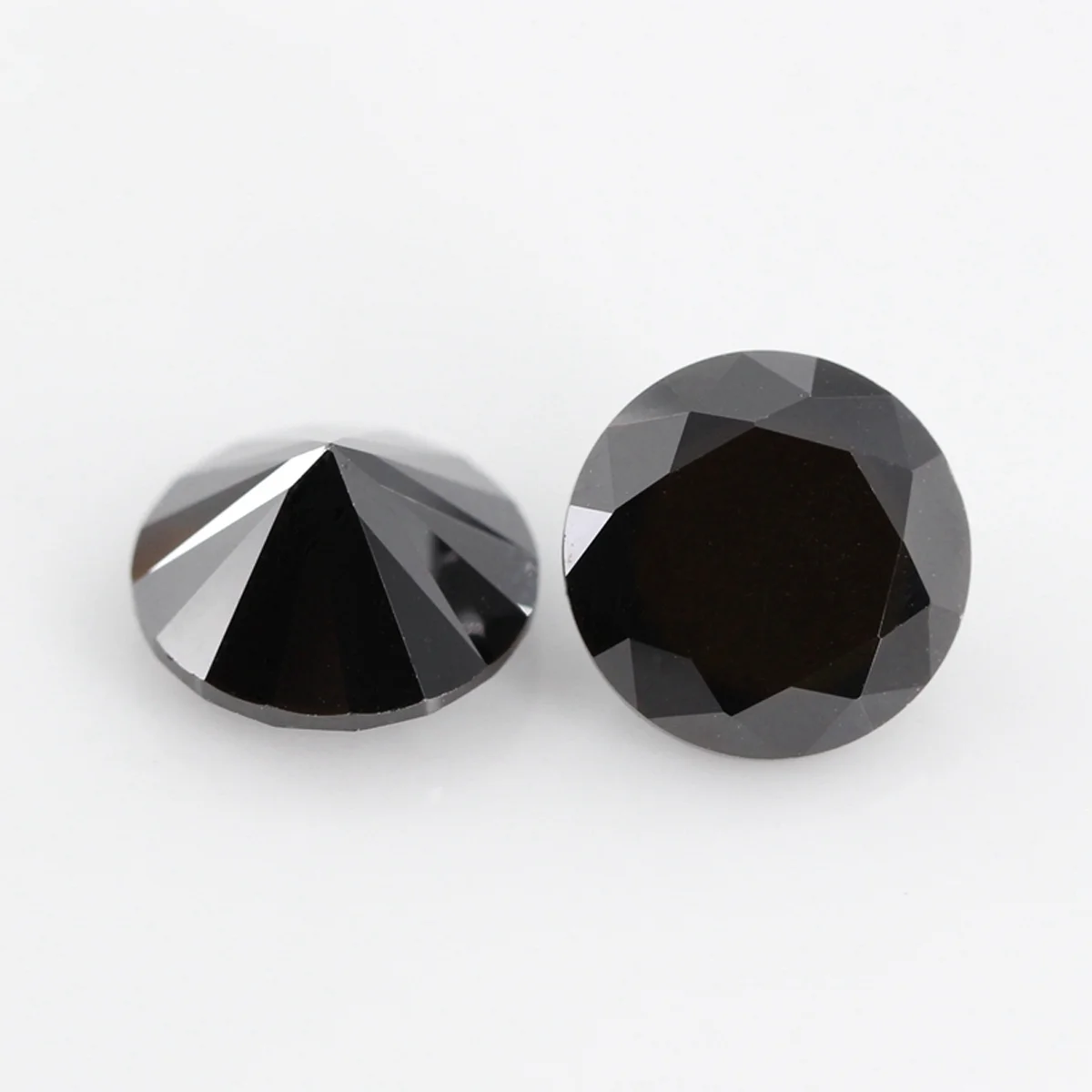 Moissanite preto redondo para fazer jóias, tamanho