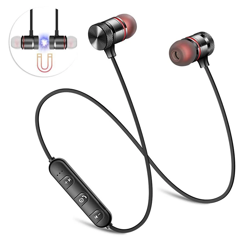Wireless Bluetooth Headphones Magnetic Neckband Sport Earbuds_voghion.com