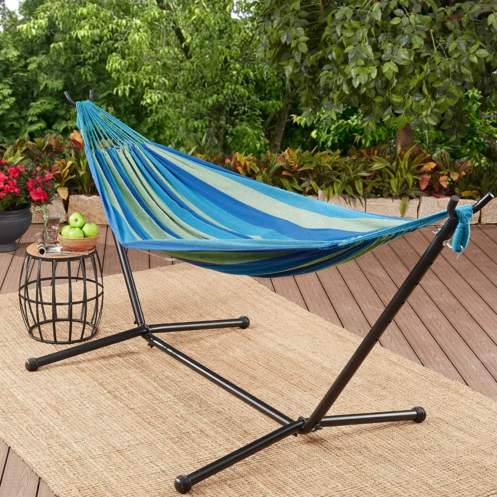 

Camping Hammock Size: 98.43 X 59.06| (L X W) Wapella Stripe Hammock and Stand in a Bag Hammocks Outdoor Furniture Durmi Network