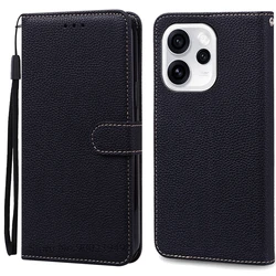 Luxury Leather Flip Wallet Phone Case with Magnetic Closure - Premium Protection for OPPO Reno 15F 5G (Black)