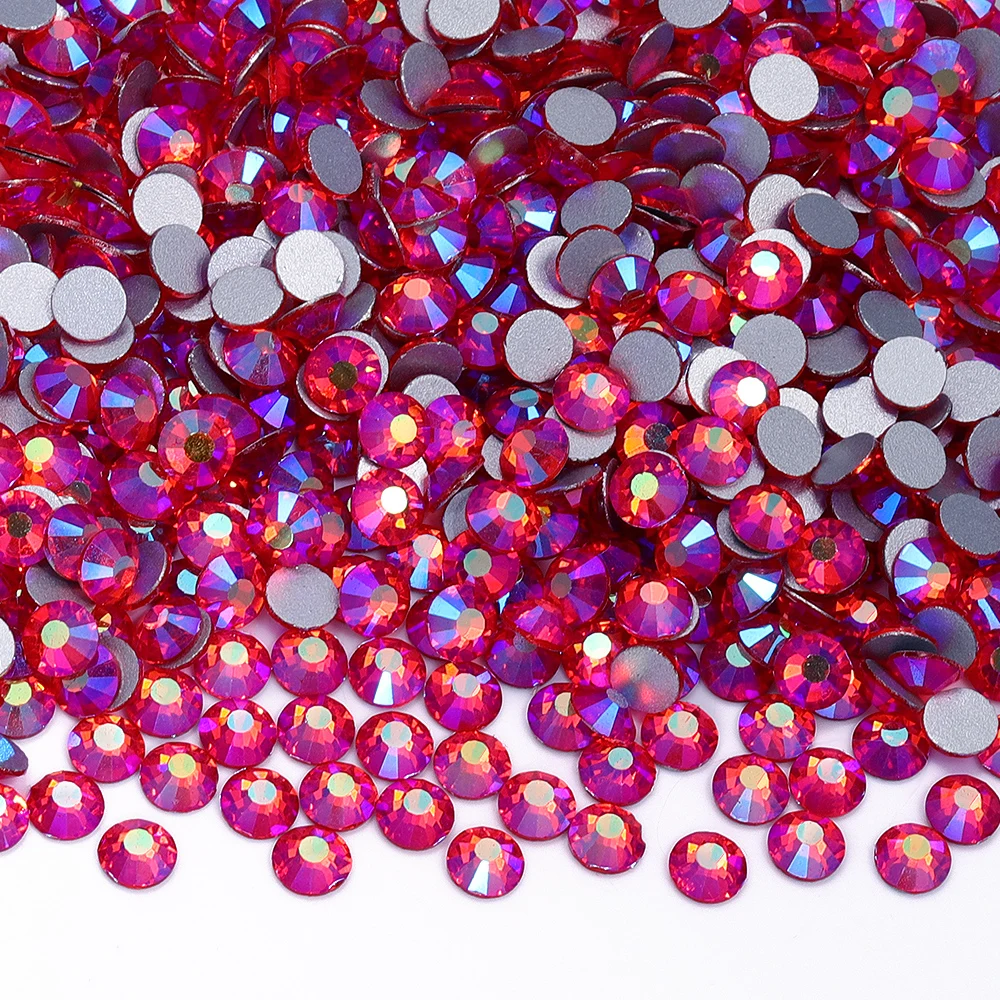 QIIY SS6-SS30 AAAAA Top Qualität Farbe-AB Glas Strass Kristall Glitter Strass Flatback Steine Für Nail art DIY Dekorationen – Detail 19