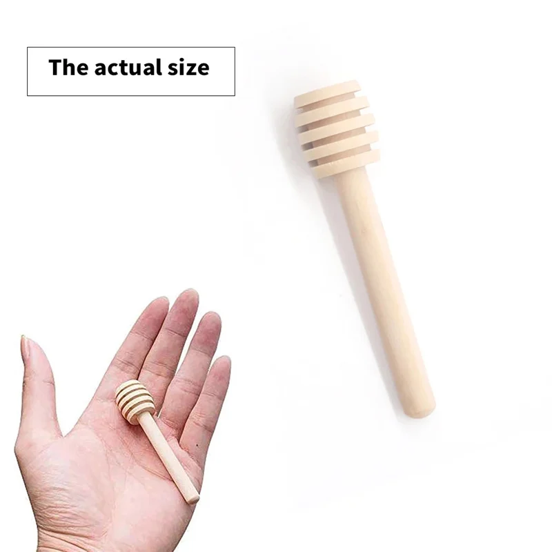 10/50/100pcs Nature Wooden Honey Dipper Spoon Home Kitchen Tool Scooper Coffee Honey Mixing Handle Jar Stirring Stick 70%