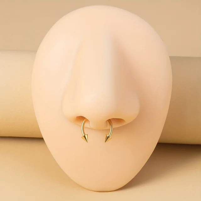 1PCS 6/8/10mm Men Spike Nose Septum Piercing Ring Horseshoe Piercing Lip Ear Ring 16G Jewelry For Women Stainless Steel 4