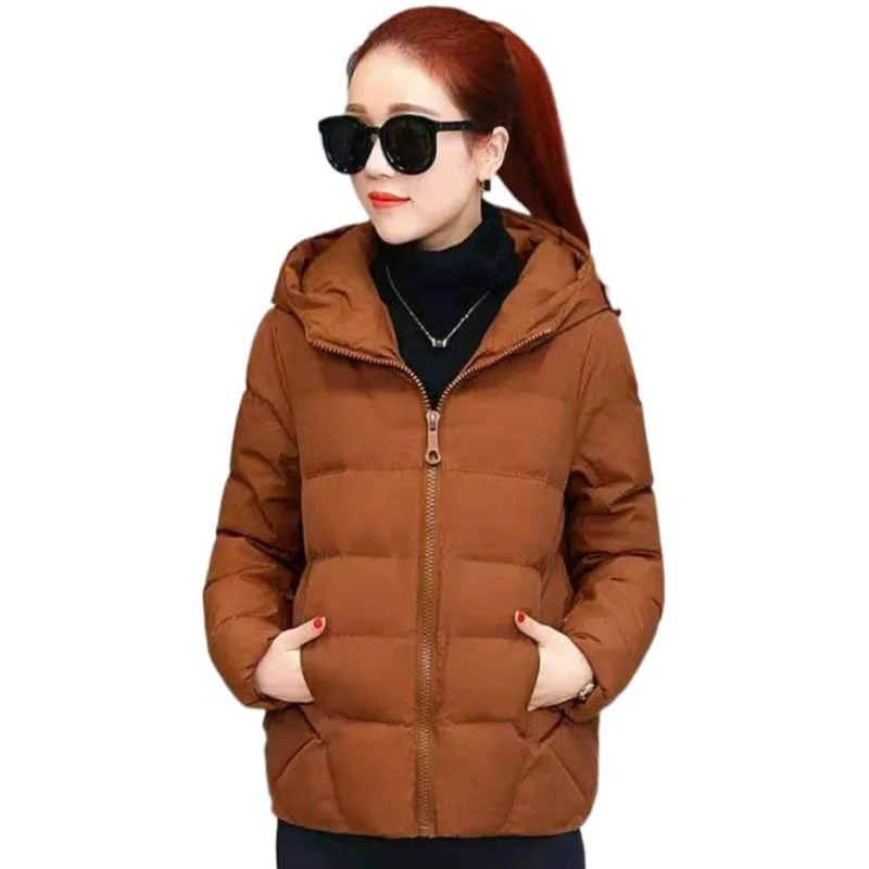 

2023 New Women Cotton Coat Winter Jacket Female Large Size Parkas Thick Short Outwear Hooded Given To Philandering Overcoat