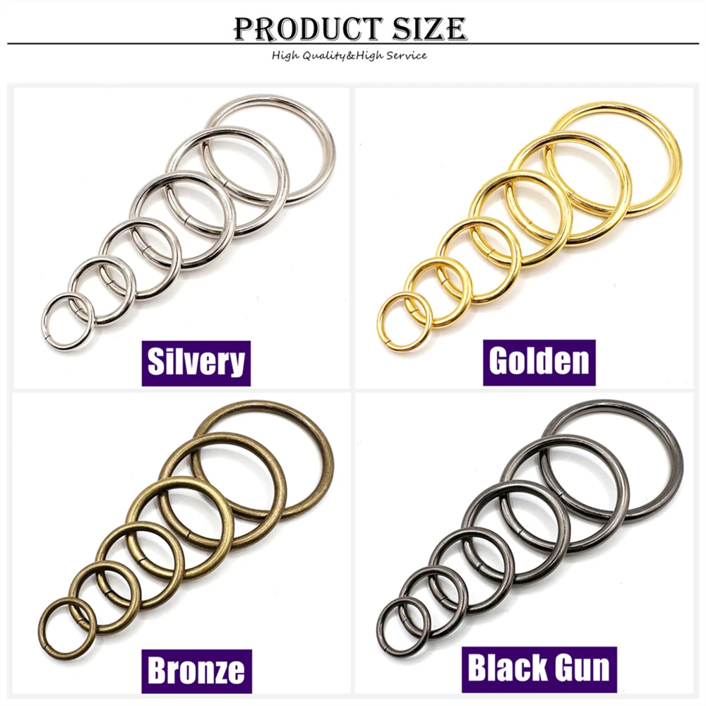10 Stück Metall Kreis O Ring Schnallen für Taschengurt Hundehalsband Verschluss Gurtband Gürtel Haken Schlüsselanhänger Schlaufen Handtasche Hardware Zubehör – Detail 2