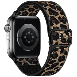 Adjustable Stretchy Nylon Sport Strap for Smartwatches - Unisex Design (Black Panther)