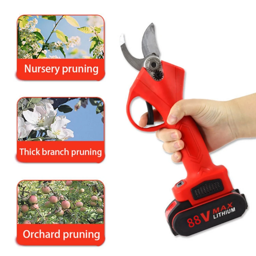 88V 48V Cordless Electric Pruner Shear Efficient Fruit Tree Bonsai Brushless Pruning Tree Branches Cutter for Makita Battery 6