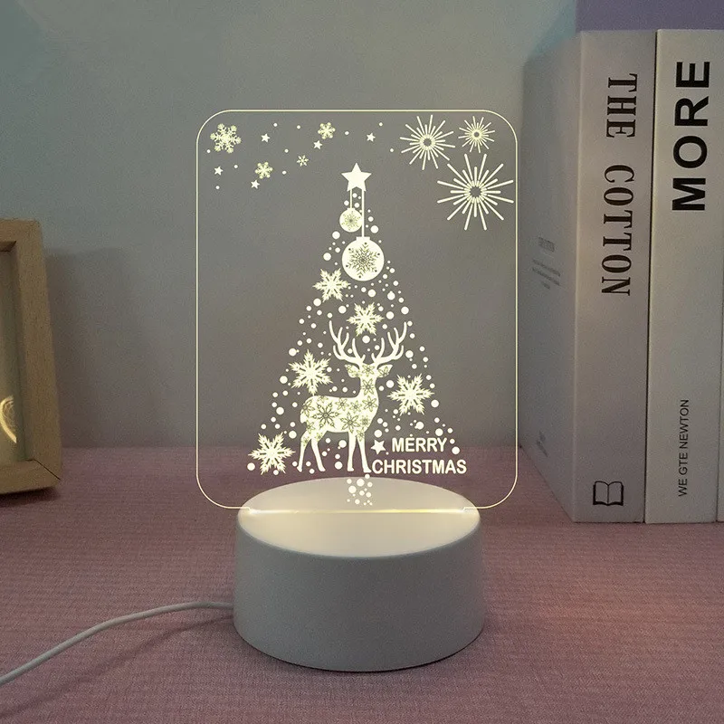 

Cartoon Santa 3D Acrylic Led Lamp for Home Children's Night Light Table Lamp Xmas Party Decor Christmas Bedside Lamp Kids Gifts
