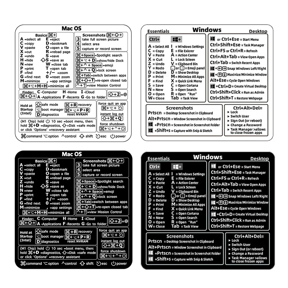 Word Excel Windows MAC OS 편지 그래픽 노트북 보호 스티커 용 1PC 키보드 단축키 스티커