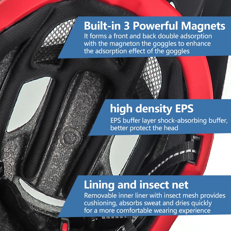 Adult Bike Helmet with Goggle & Taillight 5