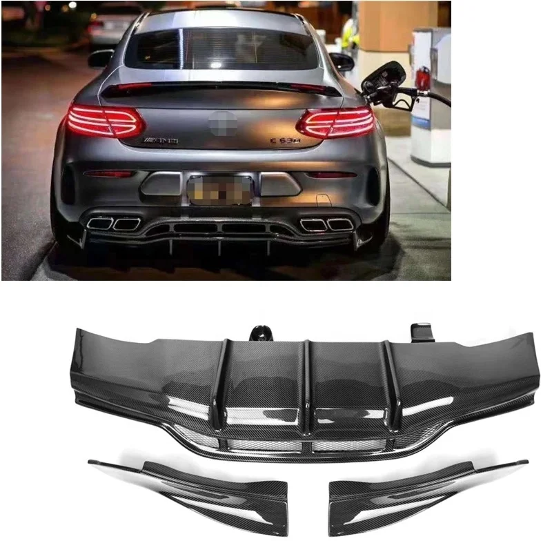 

C Класс W205 PSM стильное углеродное волокно S205 C205 C200 C300 C43 диффузор, губа на задний бампер для W205 C63