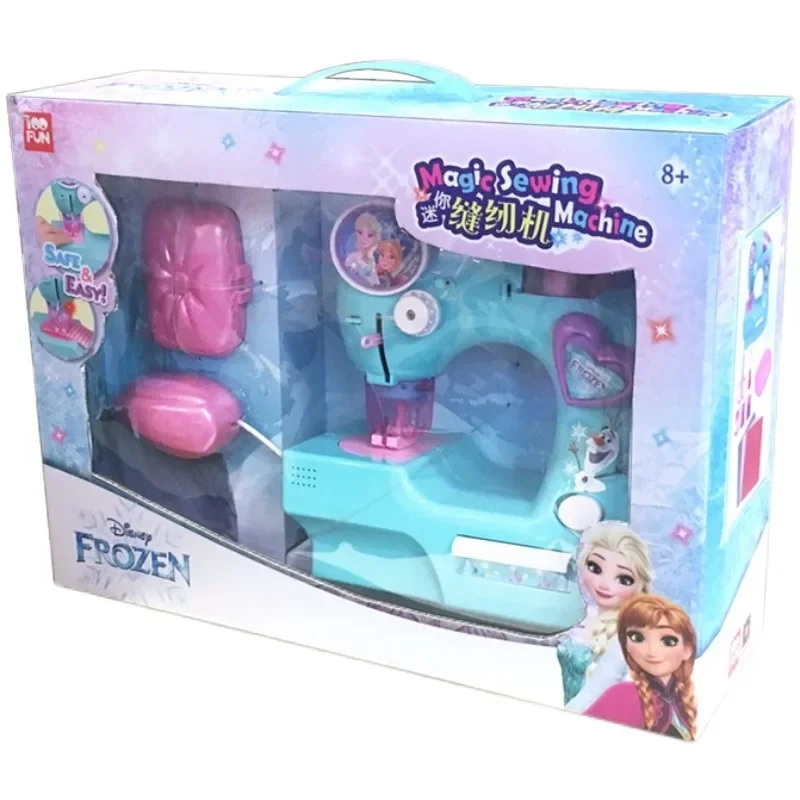 High Quality Disney Frozen Mini Electric sewing machine Handmade toy play house toys for kids best Birthday Christmas Gift 6