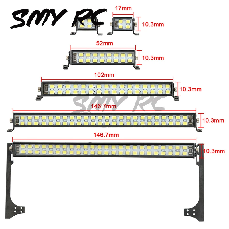 

Bright Light Bar 17/52/102/147mm for 1/10 RC Crawler Car Axial SCX10 90046 TRX-4 TAMIYA CC01 D90 Redcat