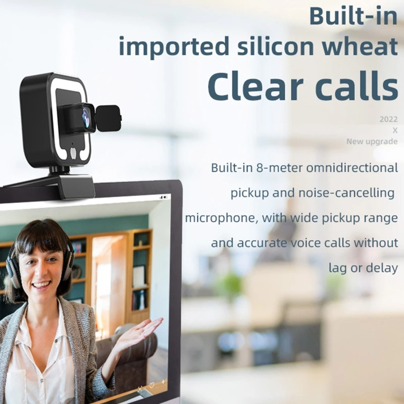 4K Full HD Webcam 1080P Web Camera Auto Focus With Fill-in Light Microphone 2K USB Plug Web Cam For PC Computer Laptop Video